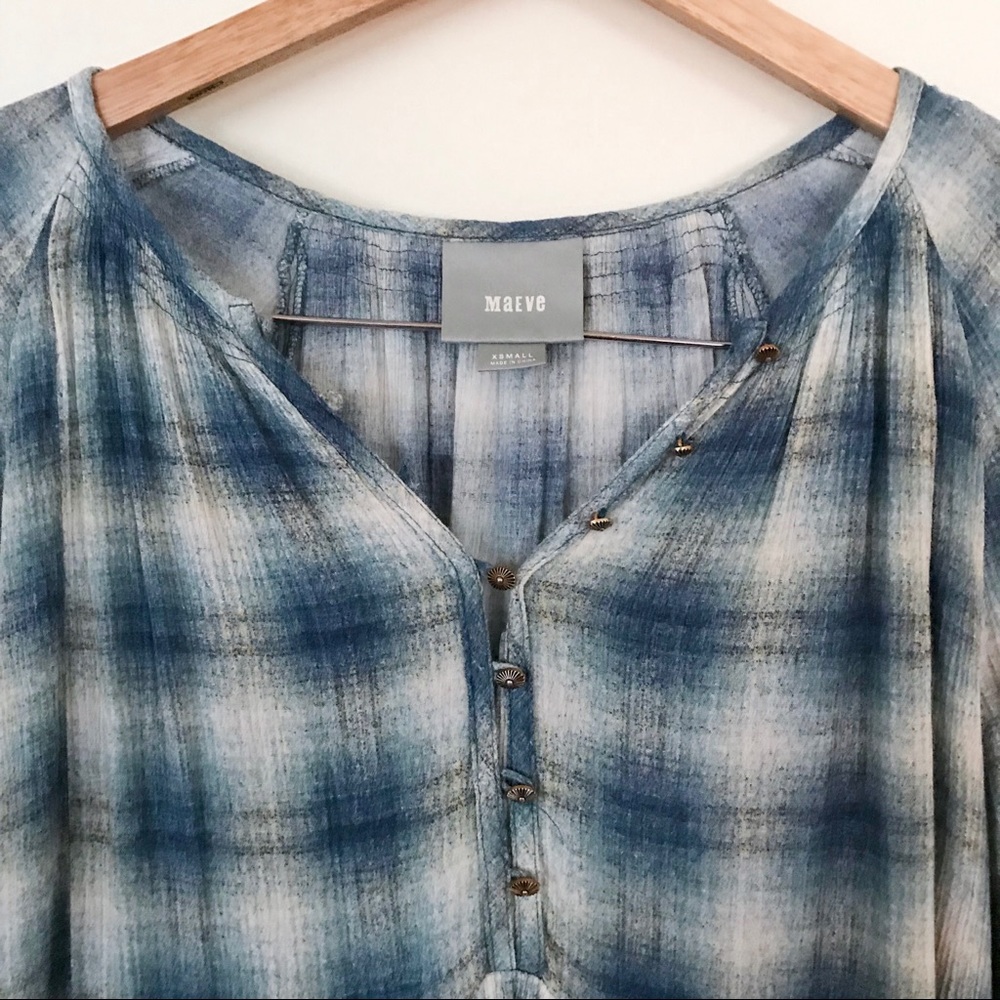 Anthropologie Maeve Cavalon Plaid Check Tunic XS - Picture 4 of 7